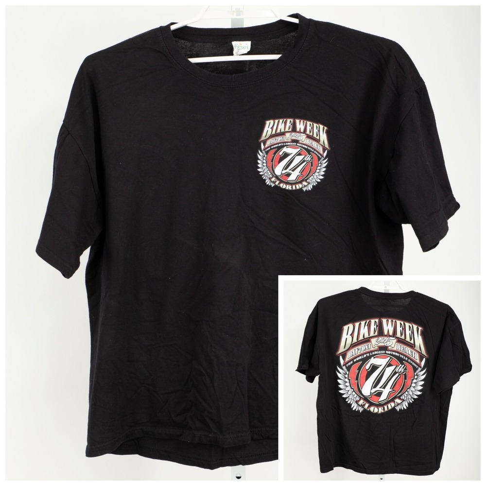 Keya Bike Week 2015 T-Shirt Mens XL Black Daytona Beach 74th Anniversary Graphic
